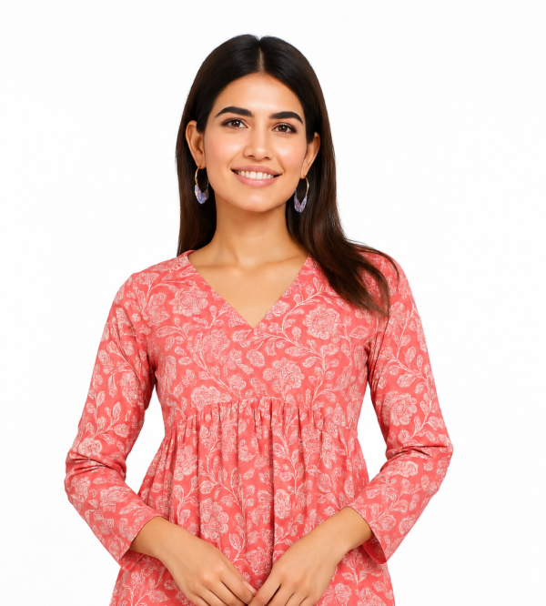 CLOA Casual and Regular Sleeves Printed Women Pink Top